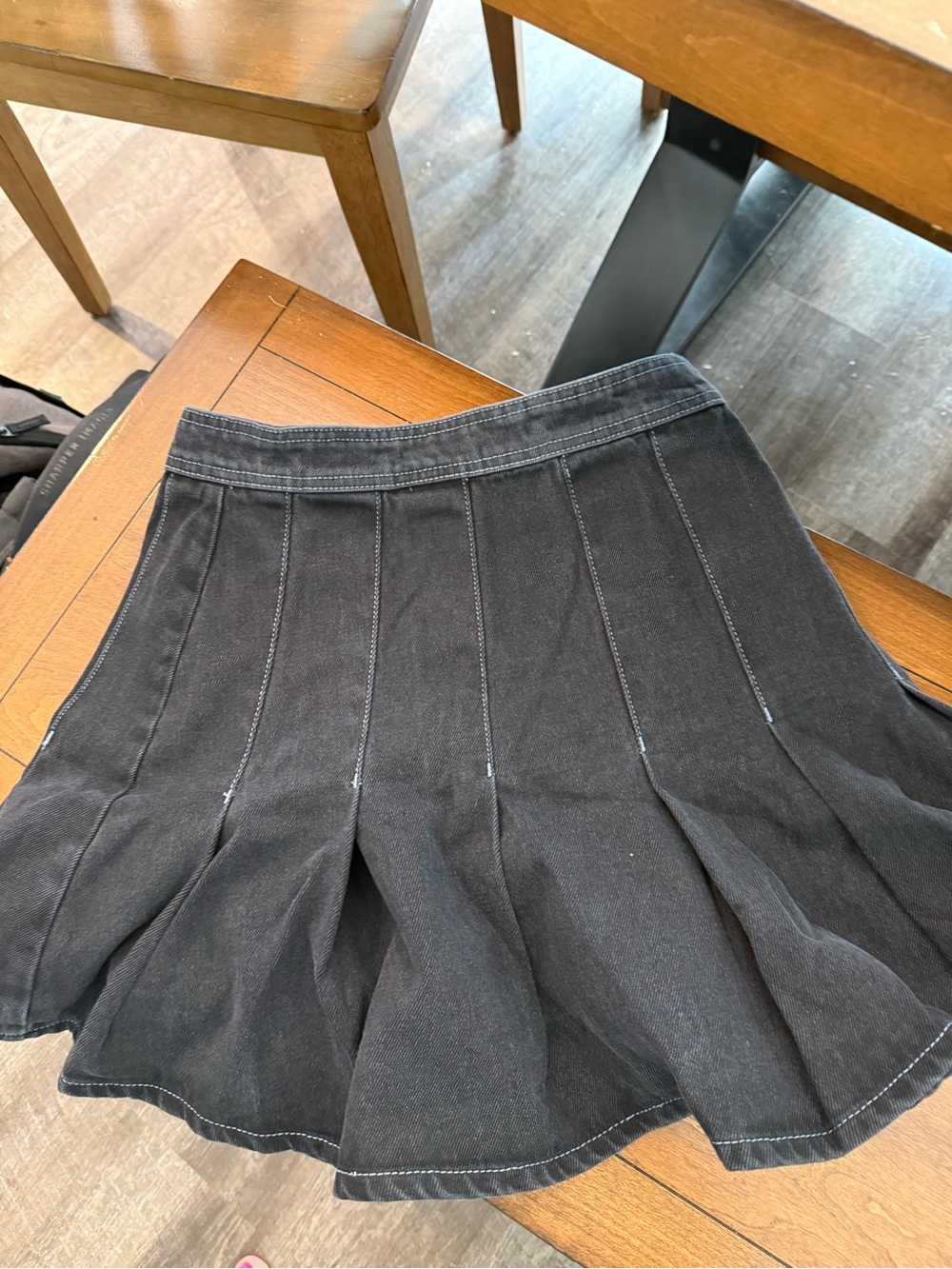 We The Free Black Pleated A-Line Mini Skirt
